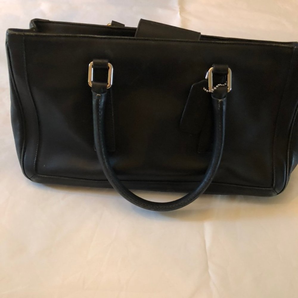 Black Leather Coach Handbag